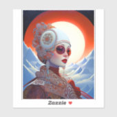 Sticker Surreal Lady Imaginaire Art (Feuille)