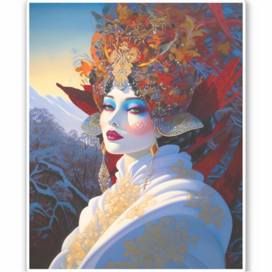 Sticker Surreal Lady Imaginaire Art (Devant)