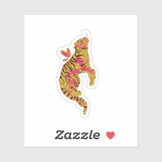 Sticker Surreal Neon Tiger (Feuille)