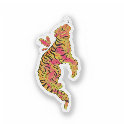 Sticker Surreal Neon Tiger (Devant)
