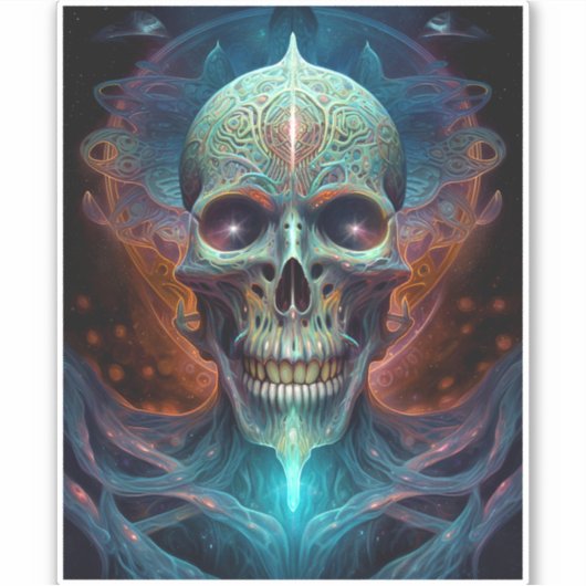Sticker Surreal Skull Gothique Horror Art (Devant)