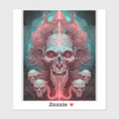Sticker Surreal Skull Gothique Horror Art (Feuille)