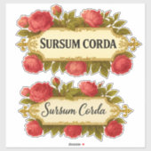 Sticker Sursum Corda Vintage Rose Catholic  (Feuille)