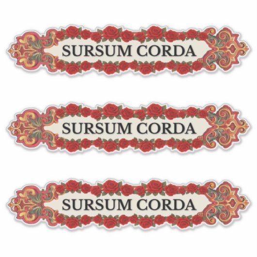Sticker Sursum Corda Vintage Rose Catholic  (Devant)