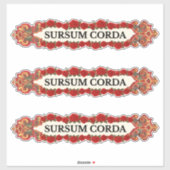Sticker Sursum Corda Vintage Rose Catholic  (Feuille)