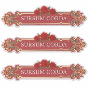 Sticker Sursum Corda Vintage Rose Catholique 