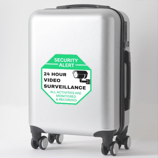 Sticker Surveillance vidéo 24 heures (Sur valise)