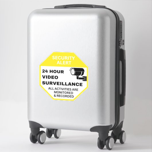 Sticker Surveillance vidéo 24 heures (Sur valise)