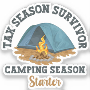 Sticker Survivant de la saison fiscale, Camping Season Sta