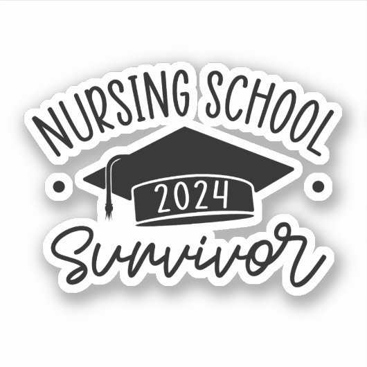 Sticker Survivant de l'école de soins infirmiers 2024, dip (Devant)