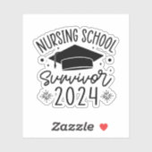 Sticker Survivant de l'école de soins infirmiers 2024, dip (Feuille)