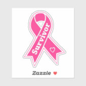 Sticker Survivant du cancer du sein (Feuille)