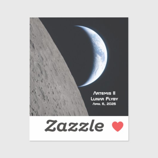 Sticker Survol lunaire Artemis II (Feuille)