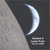 Sticker Survol lunaire Artemis II (Recto)
