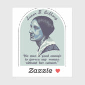 Sticker Susan B. Anthony Portrait et Citation (Feuille)