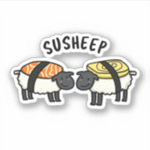 Sticker Susheep Funky Sushi Sheep Pun (Devant)