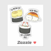 Sticker Sushi Cats Funny Sushi Pun (Feuille)