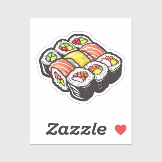 Sticker Sushi de dessin animé (Feuille)