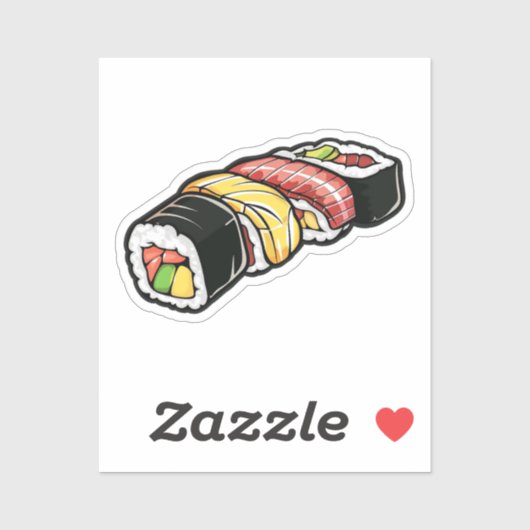Sticker Sushi de dessin animé (Feuille)