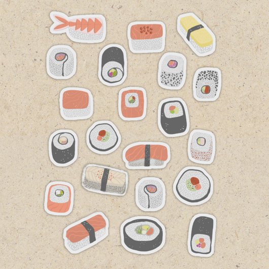 Sticker Sushi japonais amusant
