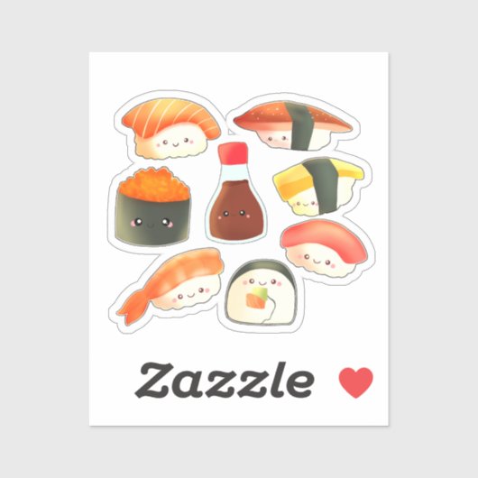 Sticker Sushi Mignon (Feuille)
