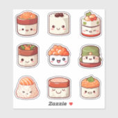 Sticker Sushi Mignon Kawaii (Feuille)