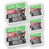 Sticker Sushi Rolls pas les rôles de genre (Devant)