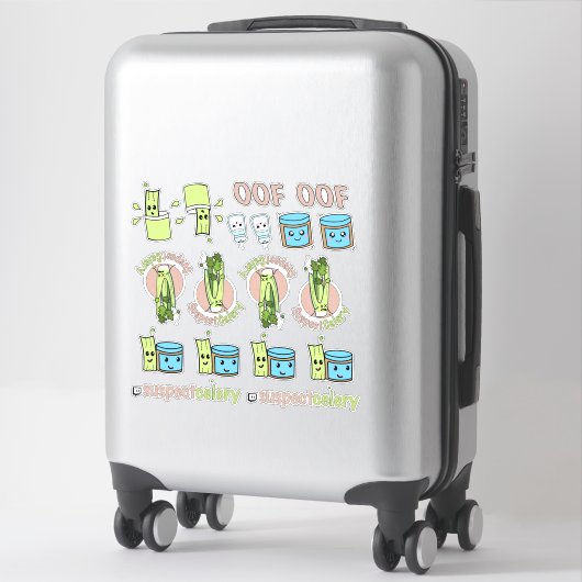 Sticker SuspectCelery™ Émote le beurre d'arachide + céleri (Sur valise)