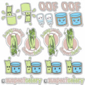 Sticker SuspectCelery™ Émote le beurre d'arachide + céleri (Devant)