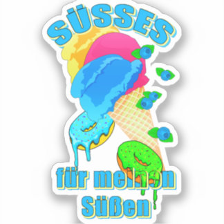 Sticker SÜSSES für meinen Süßen Eis Donut Blaubeeren