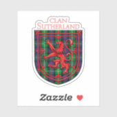 Sticker Sutherland Tartan Scottish Plaid Lion Rampant (Feuille)