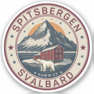 Sticker Svalbard Spitsbergen Ours polaire artistique, Norv