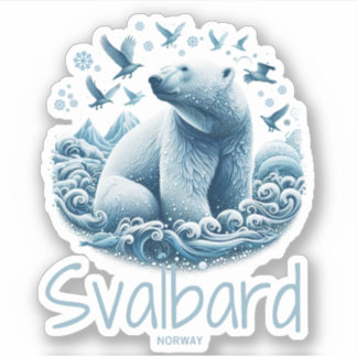 Sticker Svalbard Spitsbergen Ours polaire artistique, Norv