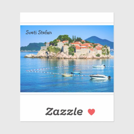 Sticker Sveti Stefan Budva Monténégro (Feuille)