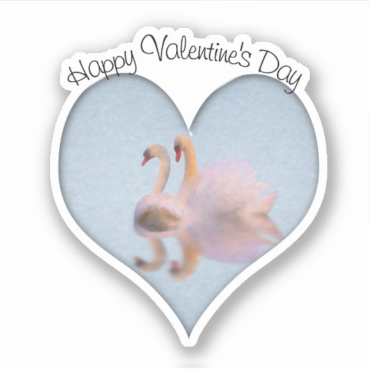 Sticker Swan Couple Life Partners Valentine  (Devant)
