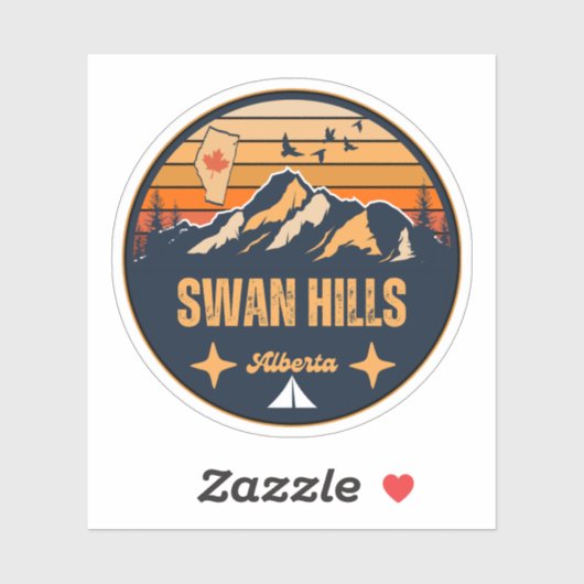 Sticker Swan Hills (Alberta) (Feuille)