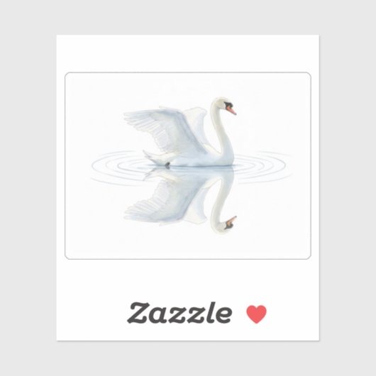 Sticker Swan Reflection (Feuille)