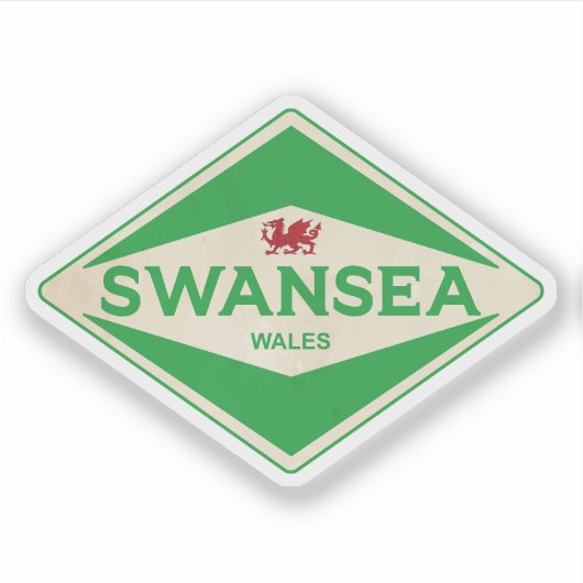 Sticker Swansea Wales Vintage (Devant)