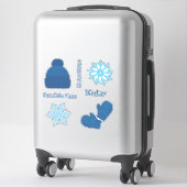 Sticker Sweat bleu et flocons de neige (Sur valise)