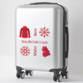 Sticker Sweat rouge et flocons de neige (Sur valise)