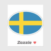 Sticker Sweden Flag Oval (Feuille)