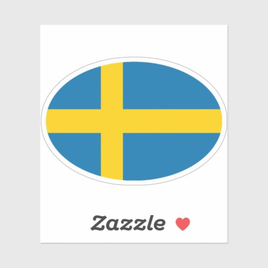 Sticker Sweden Flag Oval (Feuille)