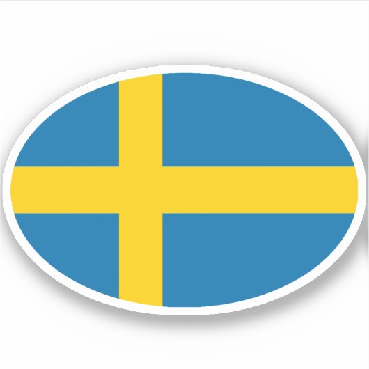 Sticker Sweden Flag Oval (Devant)