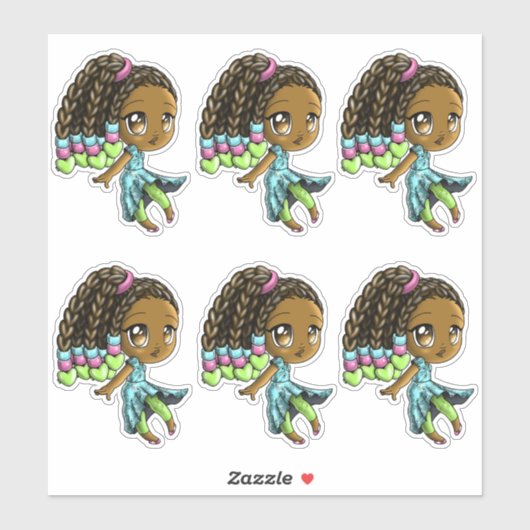 Sticker Sweet African American Girls (Feuille)