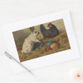 Sticker Sweet Antique Easter Bunny oeufs poulets (Enveloppe)