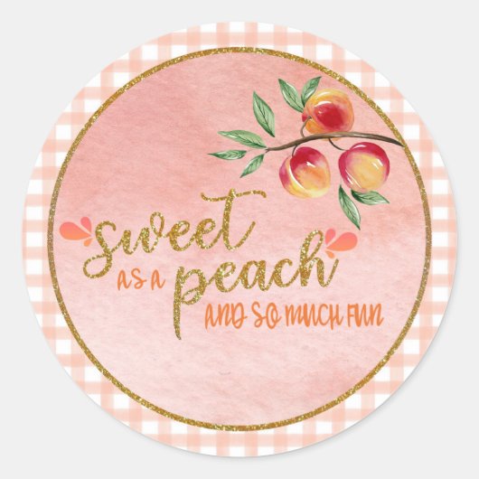 Sticker Sweet as a Peach - En vichy rose (Devant)