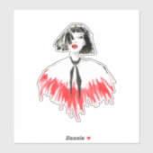 Sticker Sweet Black and Red Girly Beauté (Feuille)
