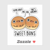 Sticker Sweet Buns Funny Baking Pun (Feuille)