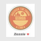 Sticker Sweet Georgia Peach - Cadeau de charme Sud (Feuille)