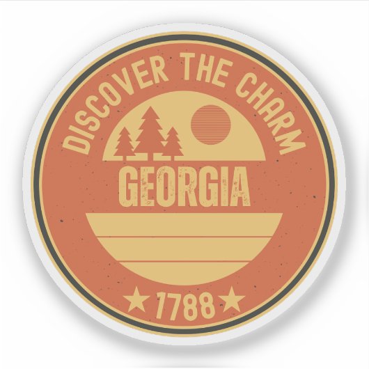 Sticker Sweet Georgia Peach - Cadeau de charme Sud (Devant)